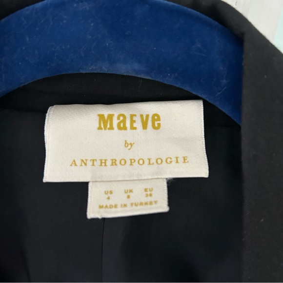 Anthropologie Maeve cropped poplin tuxedo jacket, EUC size 4 - Picture 5 of 8